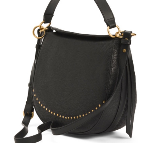 Vince Camuto Black Shoulder Bag with Gold Details